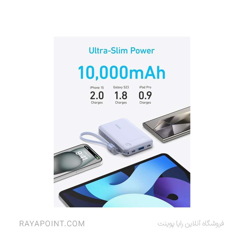  پاوربانک انکر مدل A1388 ظرفیت 10000 میلی آمپر ساعت 