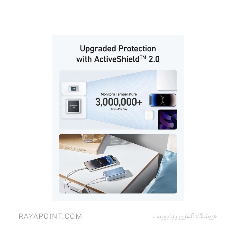  پاوربانک انکر مدل A1257 ظرفیت 10000 میلی آمپر ساعت به همراه کابل USB-C 