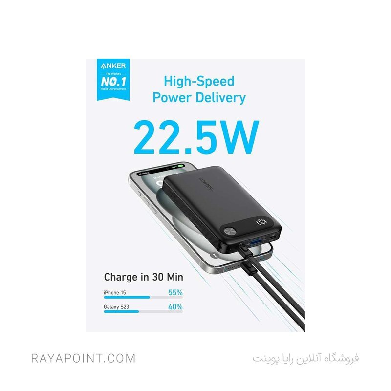  پاوربانک انکر مدل A1388 ظرفیت 10000 میلی آمپر ساعت 