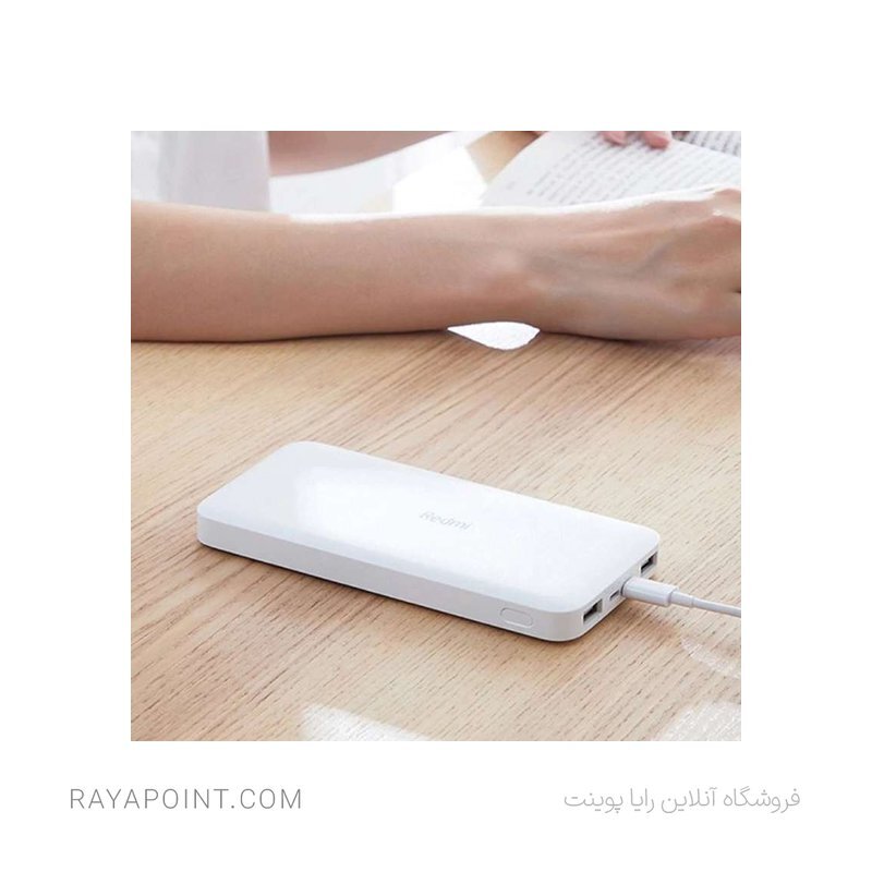  پاوربانک شیائومی مدل Redmi ظرفیت 10000 میلی آمپر ساعت به همراه کابل تبدیل microUSB 